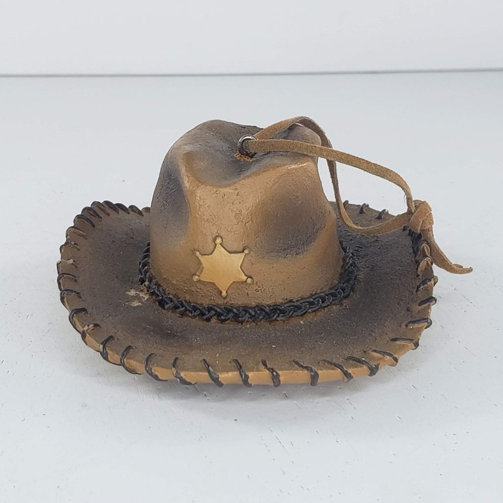 Cowboy Hat Brown Sheriff Christmas Ornament Western